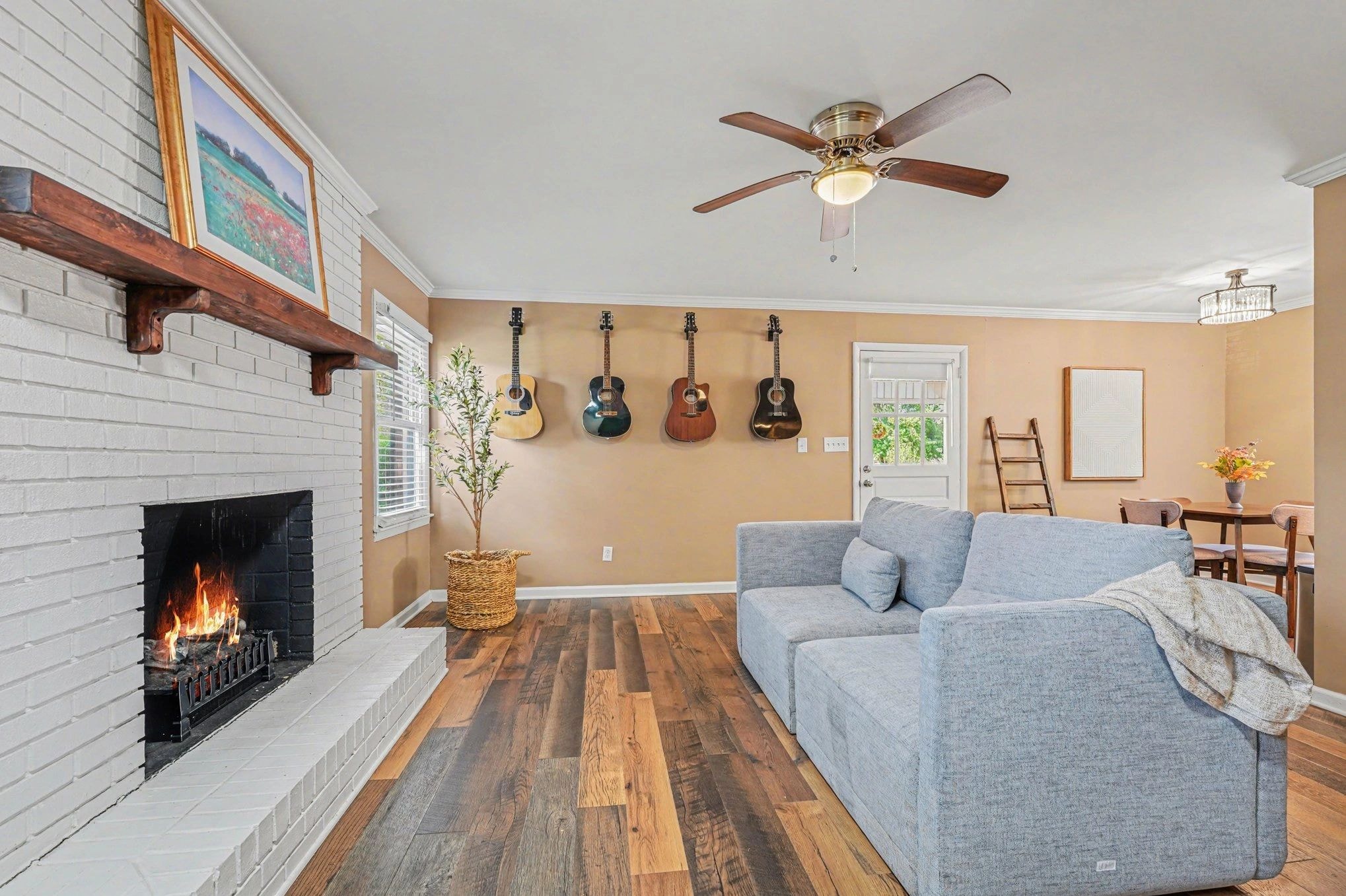 Cozy living room with fireplace