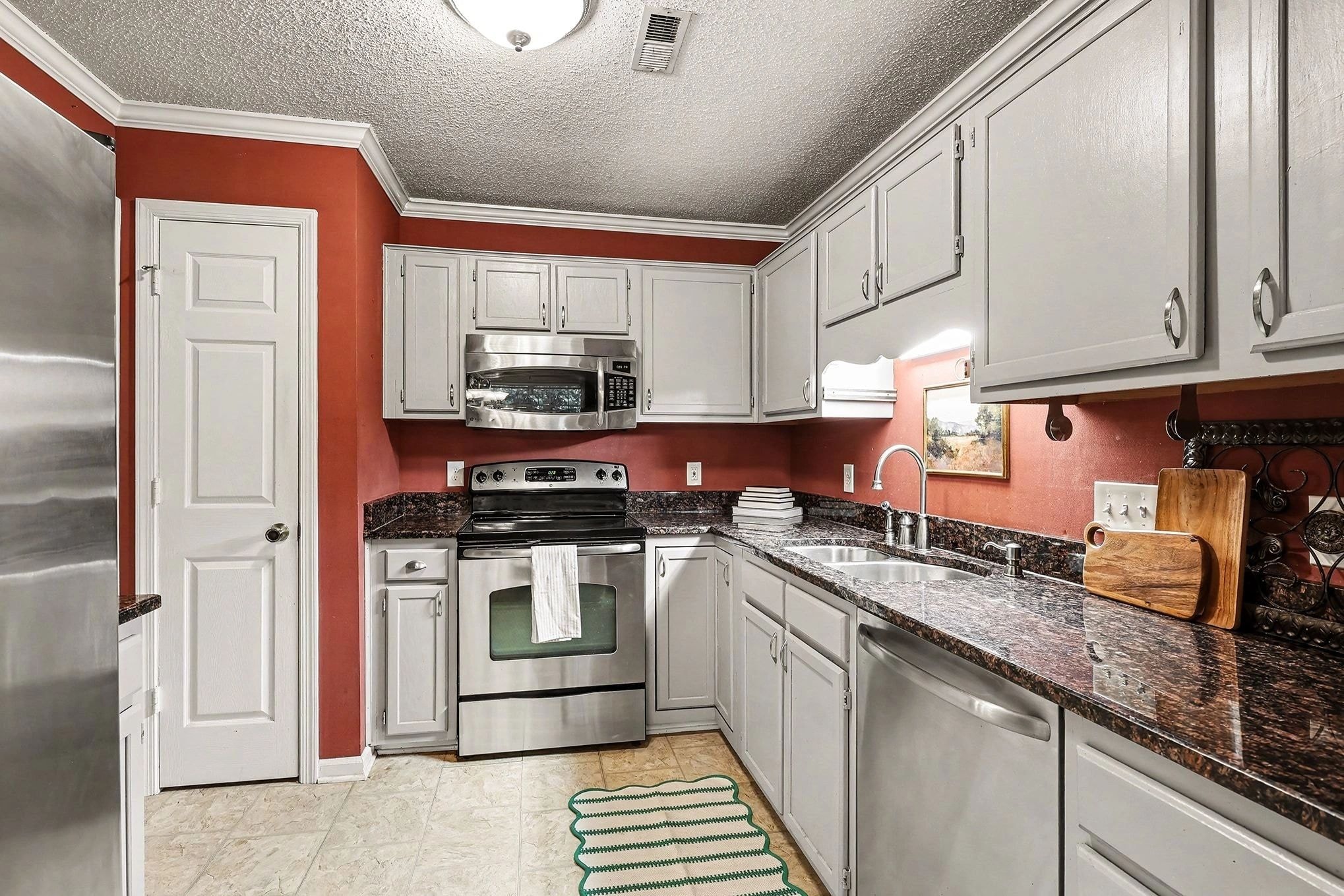 Modern kitchen with white cabinets